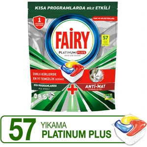 Platinum Plus Bulaşık Makinesi Deterjanı Kapsülü 57 Yıkama Limon Kokulu