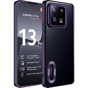 Xiaomi Mi 13 Pro Uyumlu Kılıf Şeffaf Logo Gösteren Parlak Renkli Kenar  Telefon Kılıfı Kapak