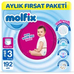 Pants Bebek Bezi 3 Beden Midi Aylık Fırsat Paketi 192 Adet