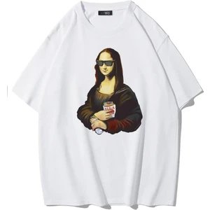 BRZ Collection Unisex Oversize Monalisa Painting Kebab T-Shirt