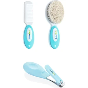 Babyjem 2'li Bebek Bakım Seti - Fırça Tarak + Tırnak Makası - Mavi