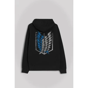 Kendim Seçtim Attack On Titan Titana Saldırı Logo Ön ve Arka Baskılı Sweatshirt Kapüşonlu Hoodie