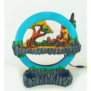 Craft Maket Işıklı Tütsülüklü Hayal Çemberi Geri Akış Tütsülük Gece Lambası Mavi