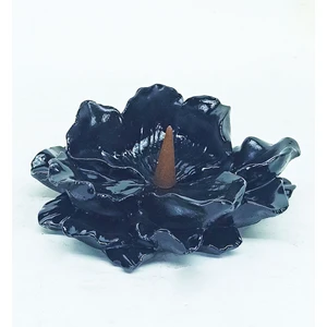 Craft Maket Lotus Çiçeği Konik Tütsülük Siyah