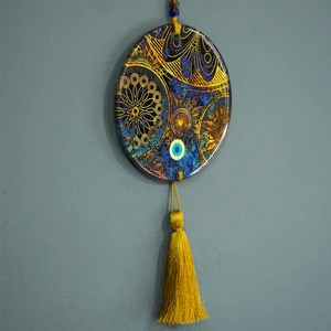 Güneş Desenli Nazarlık Füzyon Cam Nazar Boncuğu Hediyelik Dekoratif Duvar Süsü Nazarlık Duvar Süsü Kapı Süsü Duvar Dekoru