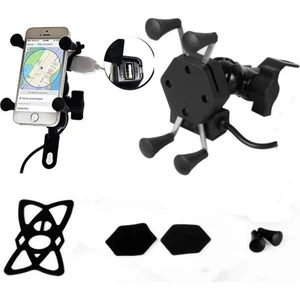 Motosiklet Telefon Tutucu Scooter Unıversal Metal Ayna Bağlantılı 360 Dönebilen Motor Telefon Tutucu