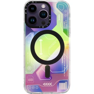 Apple iPhone 14 Pro Max Kılıf Magsafe Özellikli Infinity Desenli Silikon Kapak