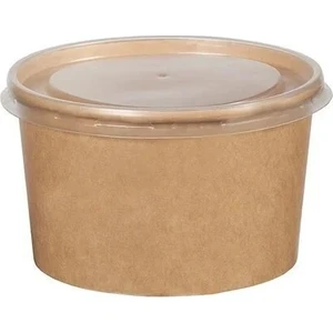 Kumsal Mutfak Orego 16 Oz Kraft Karton Çorba Kasesi Kapaklı Set 11,2 x 6,8 cm 50 Adet