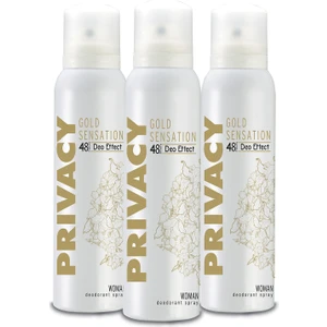 Gold Women Pudrasız Kadın Sprey Deodorant – Ferah ve Kalıcı Koku, 3'lü Ekonomik Paket (150 ml x 3)