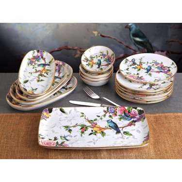 Pinkev 27 Parça Seramik Kahvaltı Pasta Tabağı Çay Takımı Fiyatı