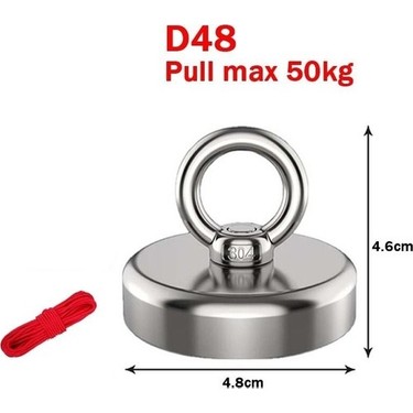 Dünya Magnet D48 Magnet Fishing 20MT Halatlı Neodyum Pot Fiyatı