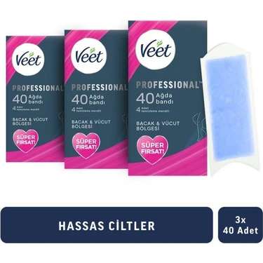 Veet Hassas Ciltler İçin Ağda Bandı 120 Mega Fırsat Paketi Bacak & Vücut