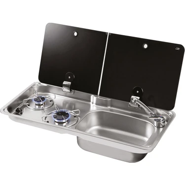 Can 1765-E Cam Kapaklı 2 Gözlü Karavan Ocak Evye Fiyatı