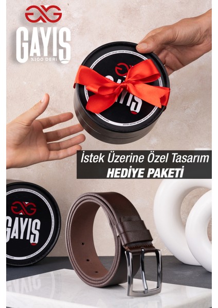 Özel Oval Deri Kot Kumaş Kahverengi Erkek Kemer modelleri