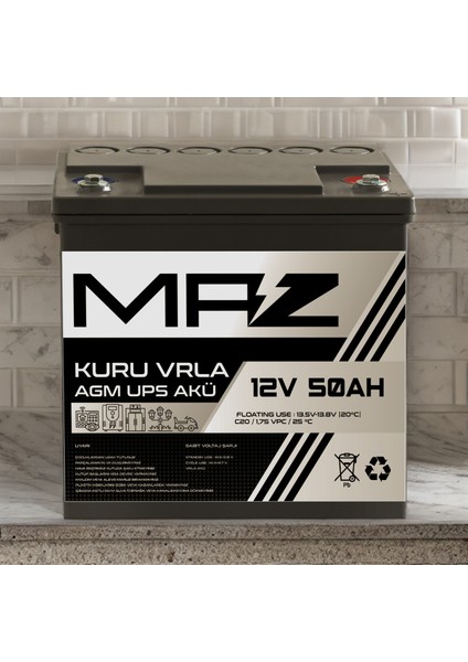 12 Volt 50 Amper Kuru Agm Vrla Güç Kaynağı Ups Akü fiyatları
