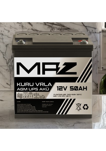 12 Volt 50 Amper Kuru Agm Vrla Güç Kaynağı Ups Akü indirimleri