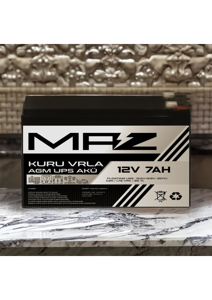 12 Volt 7 Amper Kuru Agm Vrla Güç Kaynağı Ups Akü indirimleri
