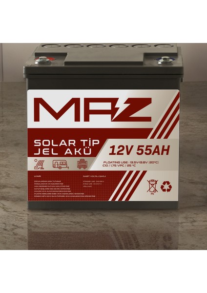 12 Volt 55 Amper (Ah) Solar Jel Akü (Güneş Paneli Akü) fırsatları