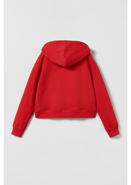 Kız - Erkek Çocuk Unisex Kırmızı Renk San Diego Pier Yazı Baskılı Hoodie Kapüşonlu Sweatshirt modelleri