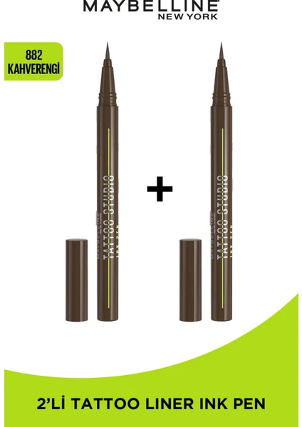 Maybelline New York 2'li Maybelline New York Tattoo Liner Ink Pen – 882 Kahverengi Seti