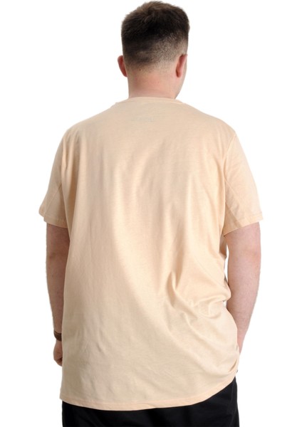 Mode Xl Büyük Beden Erkek Tshirt Bisiklet Yaka Basic 20031 Bej fırsatları