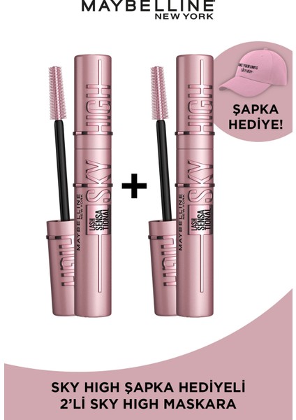 Maybelline New York 2'li Lash Sensational Sky High Maskara Seti - Sky High Şapka Hediyeli