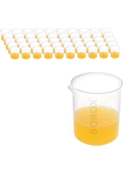 Plastik Beher 500 mL - 50 Adetlik Toptan Set - Kabartma Ölçülü Kırılmaya Dayanıklı