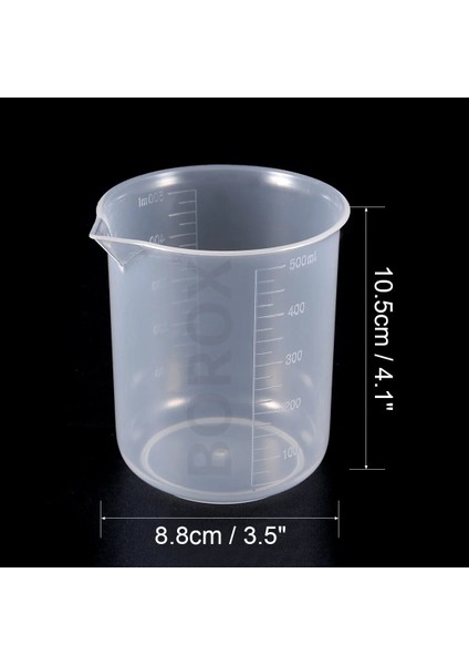 Plastik Beher 500 mL - 50 Adetlik Toptan Set - Kabartma Ölçülü Kırılmaya Dayanıklı