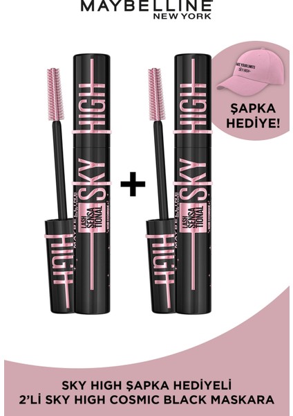 Maybelline New York 2'li Lash Sensational Sky High Cosmic Black Maskara Seti - Sky High Şapka Hediyeli