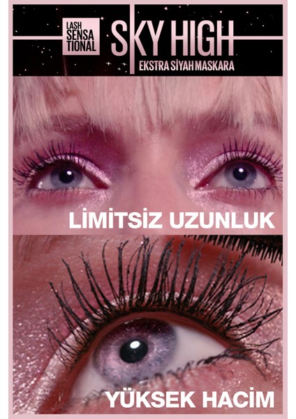 Maybelline New York 2'li Lash Sensational Sky High Cosmic Black Maskara Seti - Sky High Şapka Hediyeli