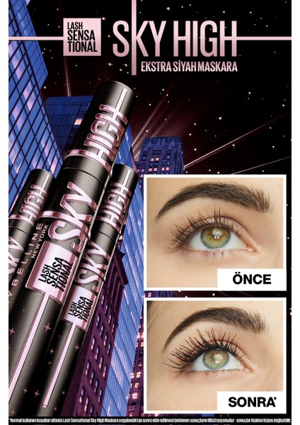 Maybelline New York 2'li Lash Sensational Sky High Cosmic Black Maskara Seti - Sky High Şapka Hediyeli