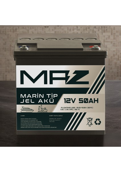 12 Volt 50 Amper (Ah) Marin Jel VRLA Akü (Yat Tekne Akü) indirimleri