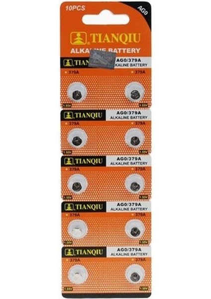 Tıanqıu Ag0 LR69/LR521/379 Alkalin 10'lu Düğme Pil