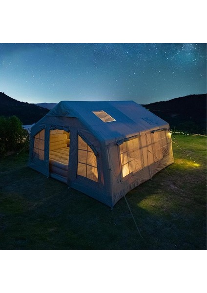 4 Mevsim Şişme Kamp Çadırı 420X320X230 cm 10 Kişilik Şişme Çadır