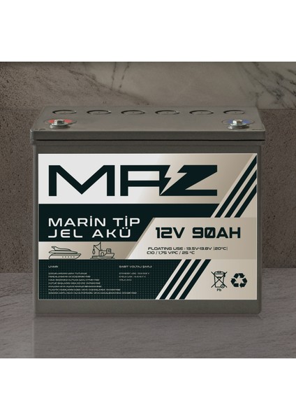 12 Volt 90 Amper (Ah) Marin Jel VRLA Akü (Yat Tekne Akü) fırsatları