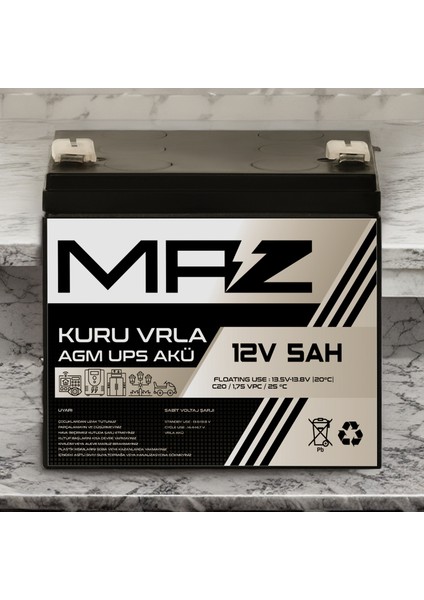 12 Volt 5 Amper Kuru Agm Vrla Güç Kaynağı Ups Akü modelleri