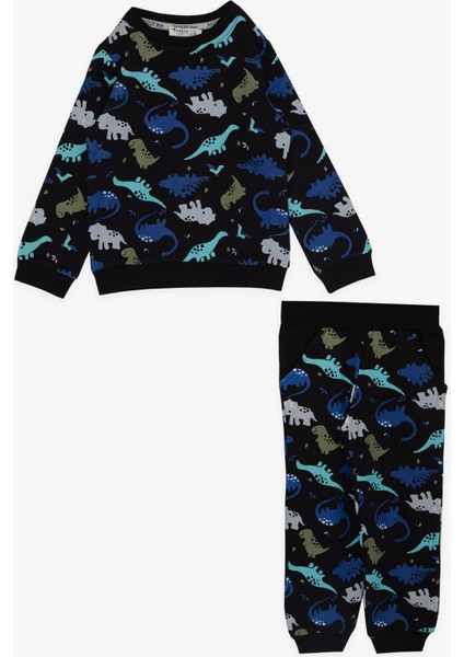 Girls & Boys Erkek Çocuk Eşofman Takımı Dinozor Desenli 1-4 Yaş, Siyah fırsatları