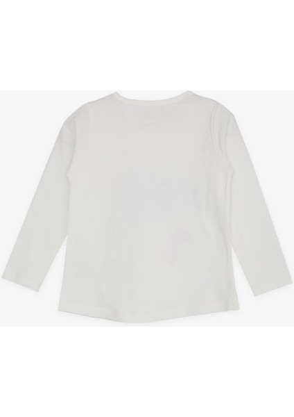 Kız Çocuk Uzun Kollu Tişört Pullu Kalp Baskılı 2-6 Yaş, Ekru fiyatları