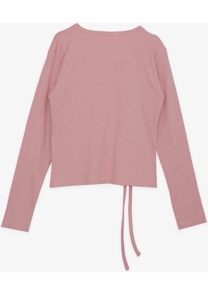 Kız Çocuk Uzun Kollu Tişört Büzgülü 8-14 Yaş, Gülkurusu fiyatları