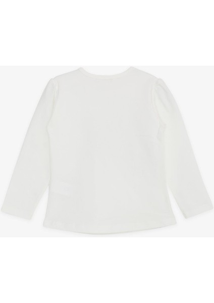 Kız Çocuk Uzun Kollu Tişört Çiçekli Kız Baskılı 1-4 Yaş, Ekru fiyatları