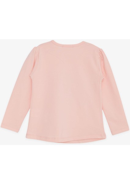 Kız Çocuk Uzun Kollu Tişört Çiçekli Kız Baskılı 1-4 Yaş, Somon fiyatları