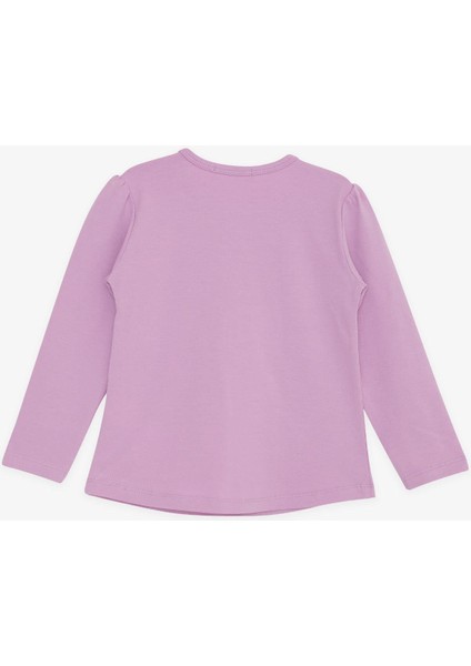 Kız Çocuk Uzun Kollu Tişört Çiçekli Kız Baskılı 1-4 Yaş, Eflatun fiyatları
