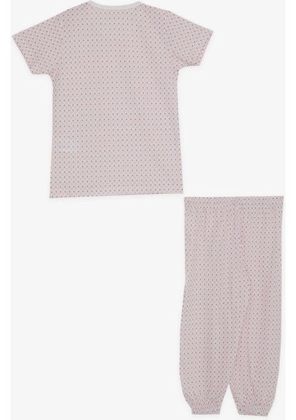 Kız Bebek Kısa Kollu Pijama Takımı Desenli 9 Ay-3 Yaş, Pembe