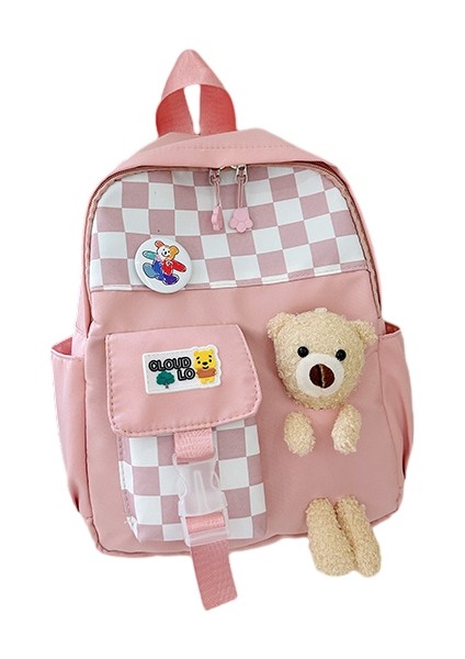Mdsj Korean Checkerboard Bear Günlük Küçük Okul Çantası (Yurt Dışından)