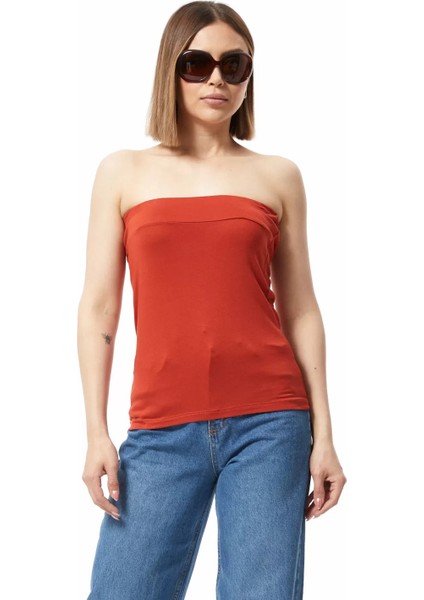 Straplez Bluz Tarçın - 0015.138