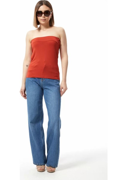 Straplez Bluz Tarçın - 0015.138