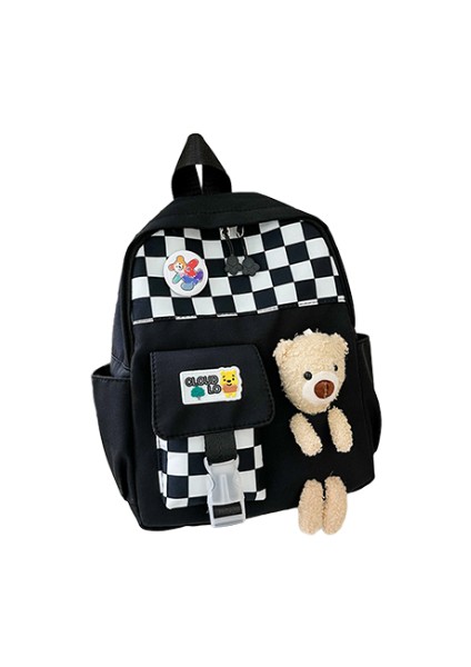 Mdsj Korean Checkerboard Bear Günlük Küçük Okul Çantası (Yurt Dışından)