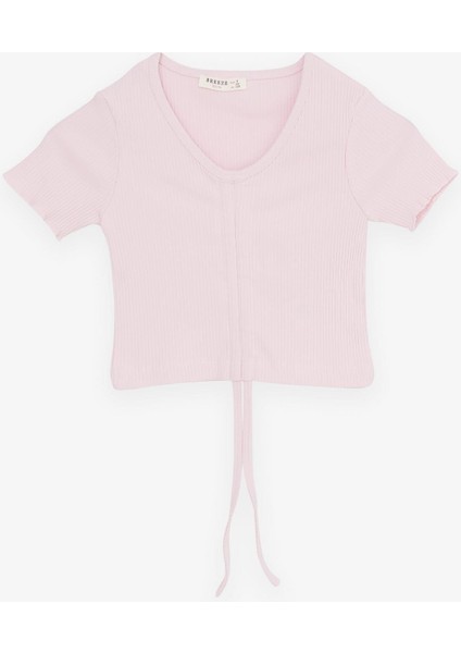 Kız Çocuk Ispanyol Paça Taytlı Crop Takım 5-10 Yaş, Pembe