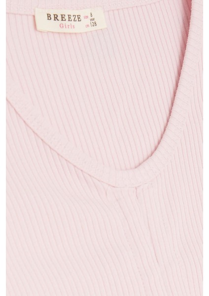 Kız Çocuk Ispanyol Paça Taytlı Crop Takım 5-10 Yaş, Pembe