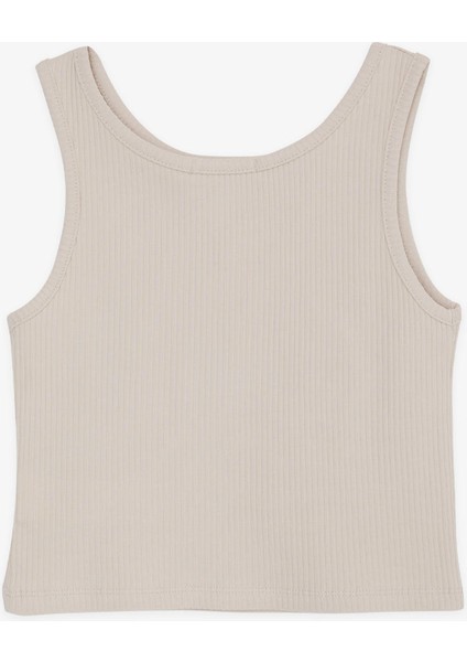 Kız Çocuk Crop Tişört Düğme Aksesuarlı 9-14 Yaş, Bej fiyatları